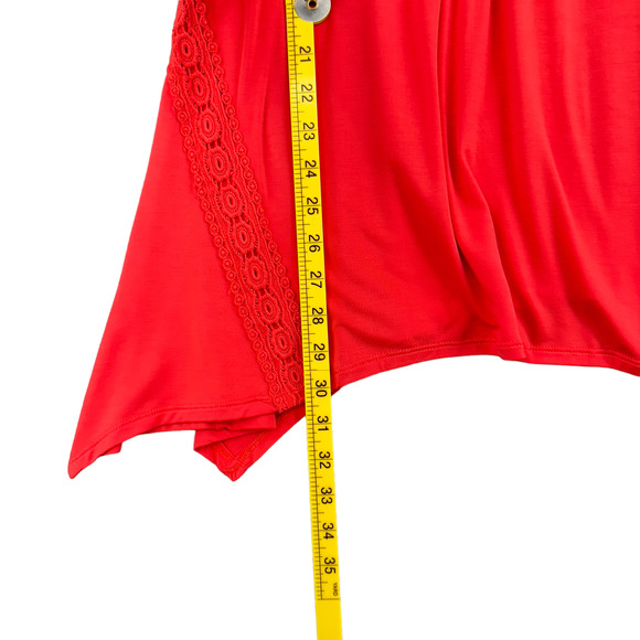 Cupio Womens Dark Pink V Neck Sleeveless Pleated Front Lace Dress Size Large - Picture 12 of 12